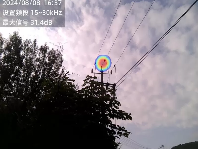 10 كيلو فولت خطوط علوي تصوير صوتي تشخيص التفريغ الجزئي