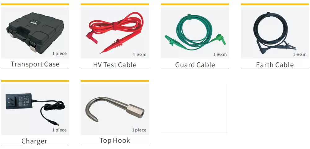 Accessories of D1103 5kV Utility Insulation Resistance Tester Accessories of D1103 5kV Utility Insulation Resistance Tester