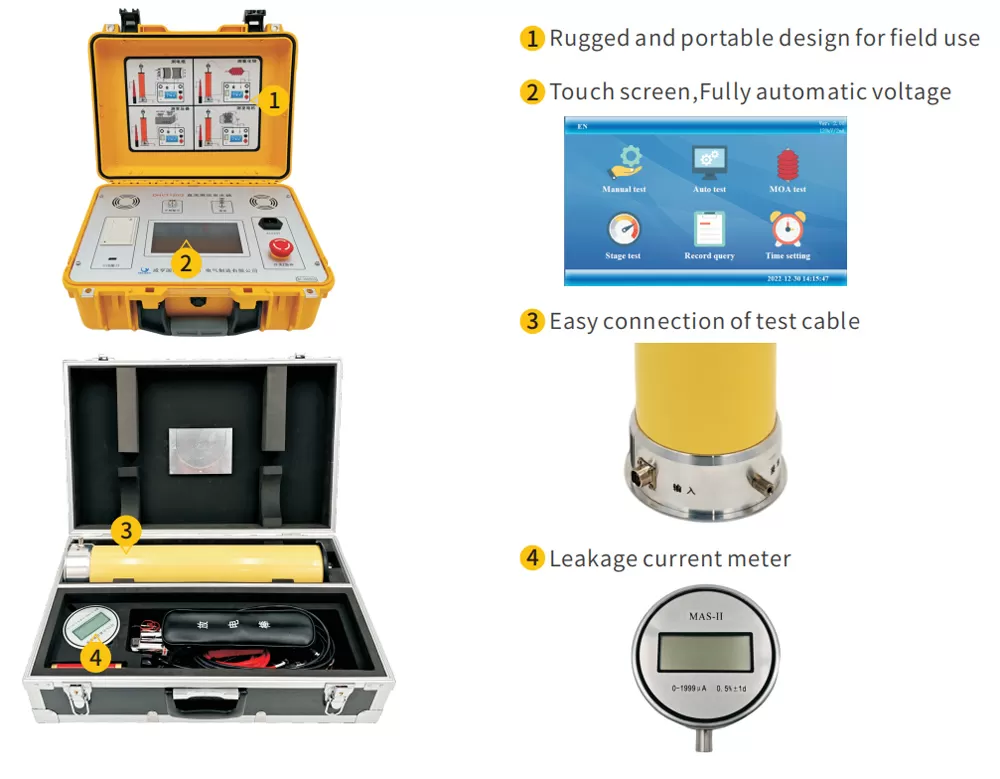 Features of DHVT Series 60kV, 120kV, 200kV Portable DC High Pot Features of DHVT Series 60kV, 120kV, 200kV Portable DC High Pot