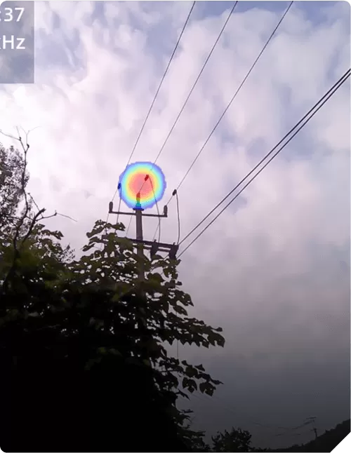 10 كيلو فولت خطوط علوي تصوير صوتي تشخيص التفريغ الجزئي