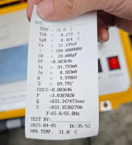 765kV Transformer Tan Delta Test Case